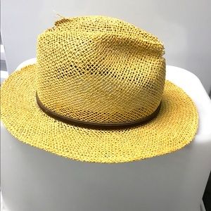 Mens French quarter size 6 7/8 worn cream colored fedora.
